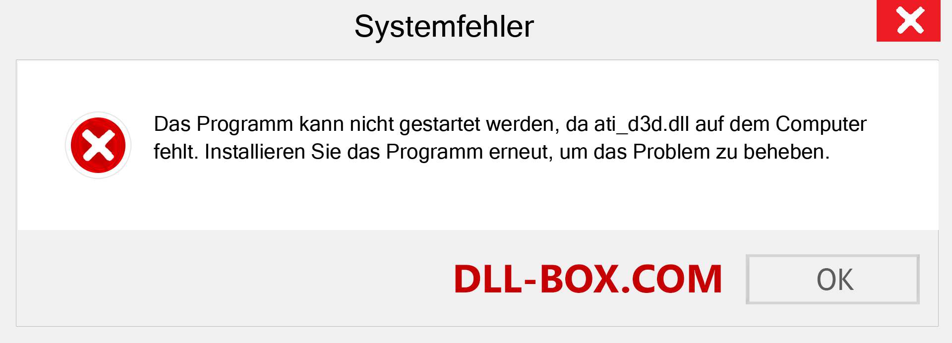 ati_d3d.dll-Datei fehlt?. Download für Windows 7, 8, 10 - Fix ati_d3d dll Missing Error unter Windows, Fotos, Bildern