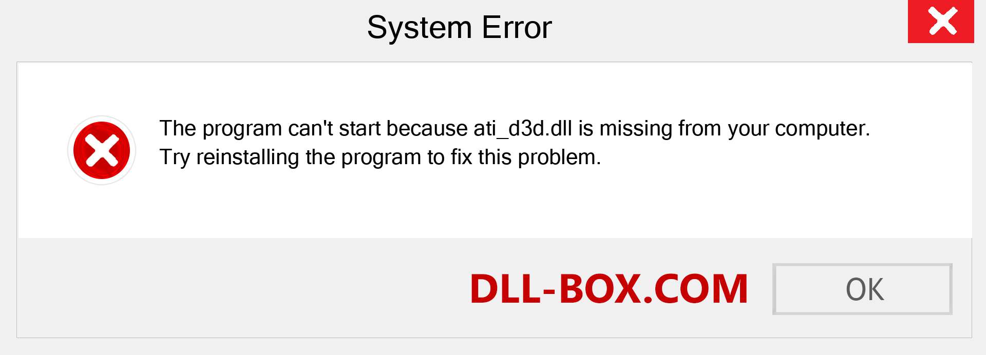  ati_d3d.dll file is missing?. Download for Windows 7, 8, 10 - Fix  ati_d3d dll Missing Error on Windows, photos, images